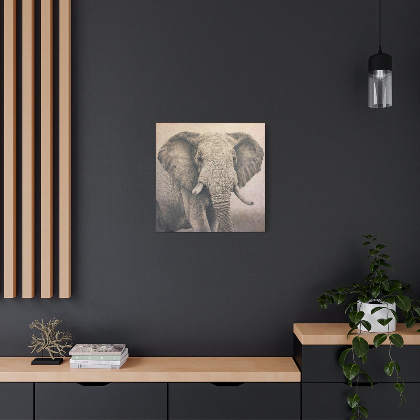 Clay Elephant - Canvas or Acrylic Print (Multiple Colors)