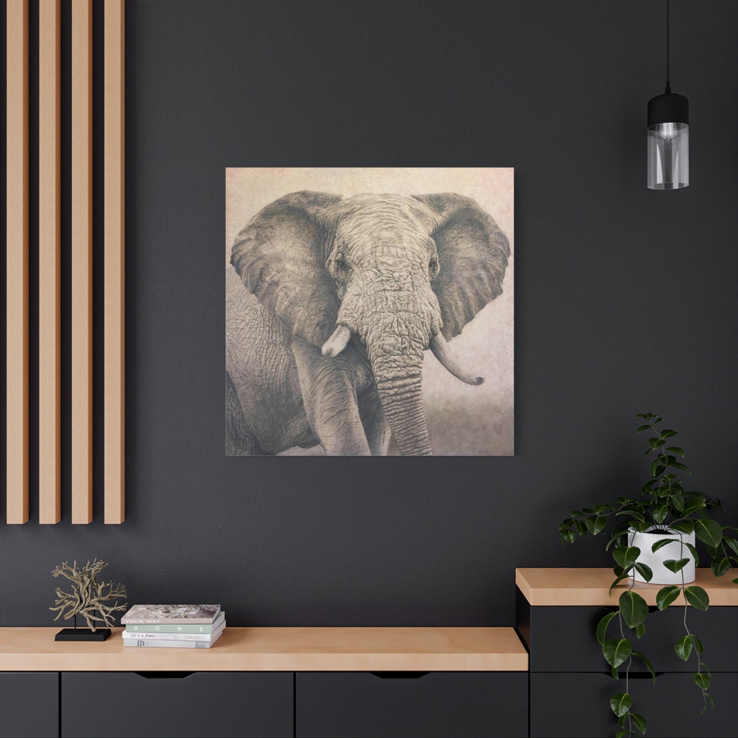 Clay Elephant - Canvas or Acrylic Print (Multiple Colors)